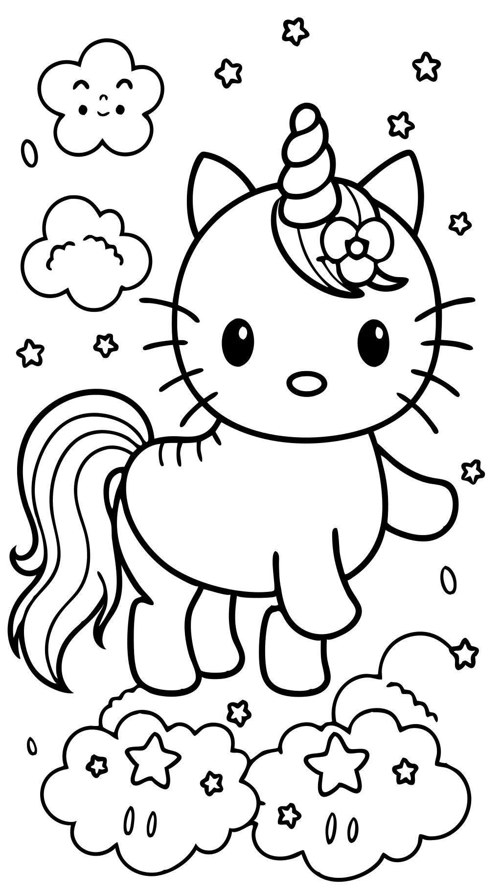 coloriage hello kity unicorn